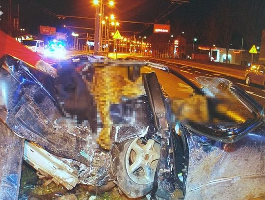 Auto roztrzaskało się na słupie. Nie żyje troje nastolatków [ZDJĘCIA]