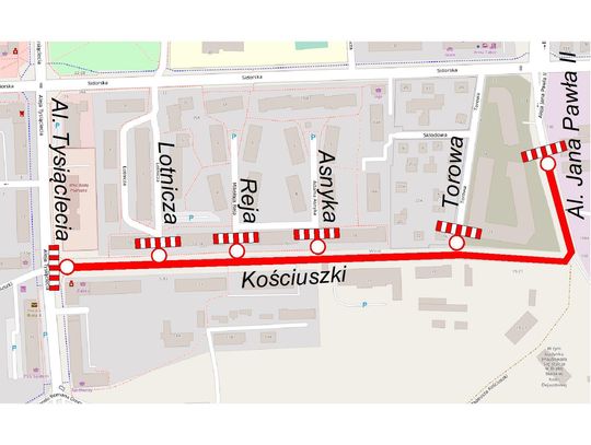 Biała Podlaska: Ulica Kościuszki wyłączona z ruchu
