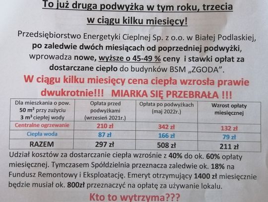 BSM ZGODA alarmuje: Po podwyżkach ciepła drastycznie wzrosną czynsze