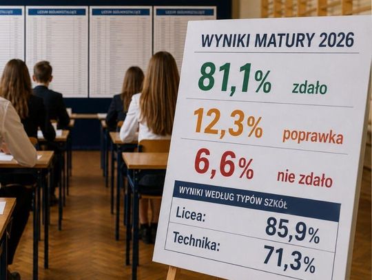 Maturę 2026 zdało czterech na pięciu absolwentów