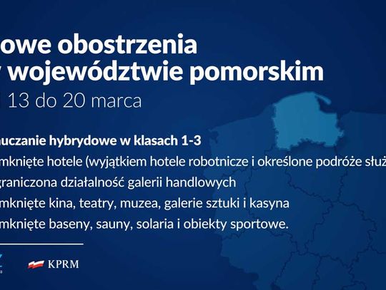 Minister zdrowia: Obostrzenia również w województwie pomorskim