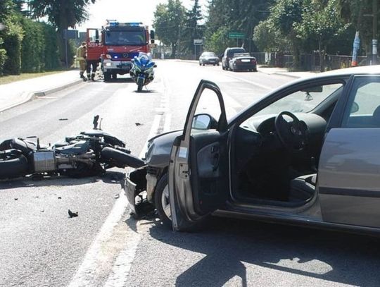 Nie ustąpił motocykliście. Kierowca jednośladu w szpitalu