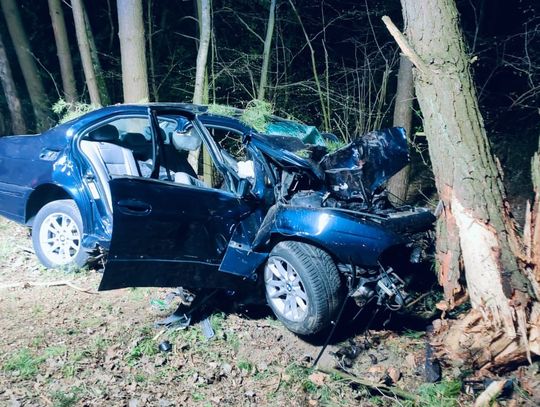 [PILNE] BMW uderzyło w drzewo. Dwie osoby nie żyją