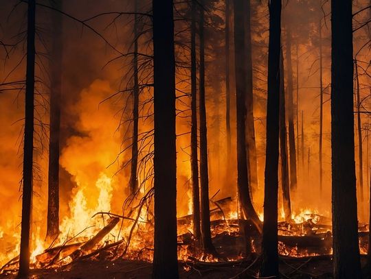 [PILNE] Pożar lasu. Z ogniem walczy 10 zastępów straży