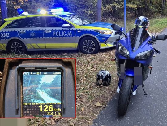 Lubelskie. Pościg za motocyklistą. Pędził 126 km/h