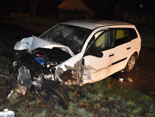 Osobówka roztrzaskała się na drzewie. 3 osoby trafiły do szpitala