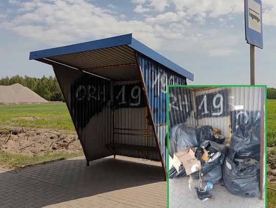 Samochodowy złom z białostockiego na przystanku w Sitnie