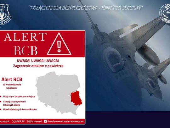Seria alertów RCB. Dron spadł niedaleko granicy w Dorohusku. Czasowo wstrzymano przejście
