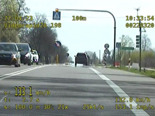 Skusiła go słoneczna pogoda. Pędził ponad 130 km/h