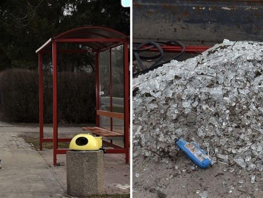 Lubelskie. Ślepa furia na przystanku. Wyładował złość na szybach