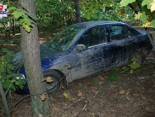 Ukradli i porzucili w lesie mitsubishi