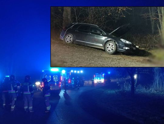 Lubelskie. W Anielpolu auto wypadło z drogi do rowu