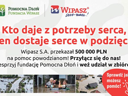 Wipasz pomaga powodzianom. Przyłącz się do jego akcji!