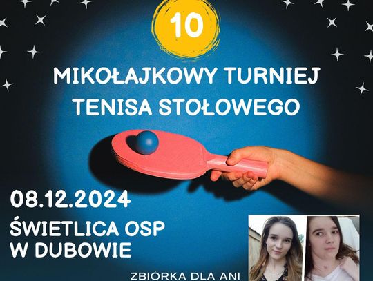 X Mikołajkowy Turniej Tenisa Stołowego. Wiemy kiedy