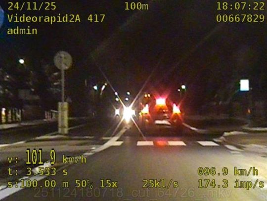 prędkość samochód noc zatrzymany volvo zbuczyn grochówka mandat