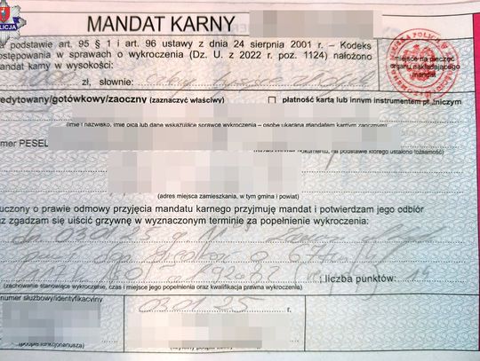 Lubelskie. Mandat w recydywie kosztował go 4 tys. zł. 30-latek stracił też prawo jazdy