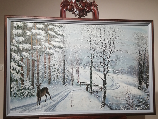 Zimowy pejzaż Albiczuka w Muzeum Południowego Podlasia