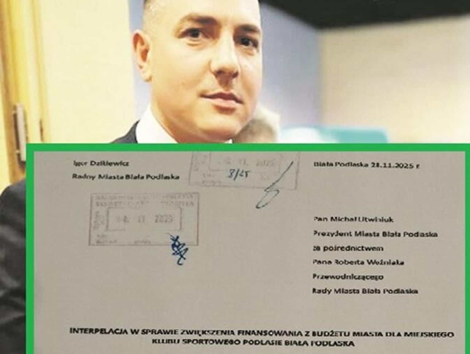 BIAŁA PODLASKA: Radny wnioskuje o pieniądze dla piłkarskiego klubu