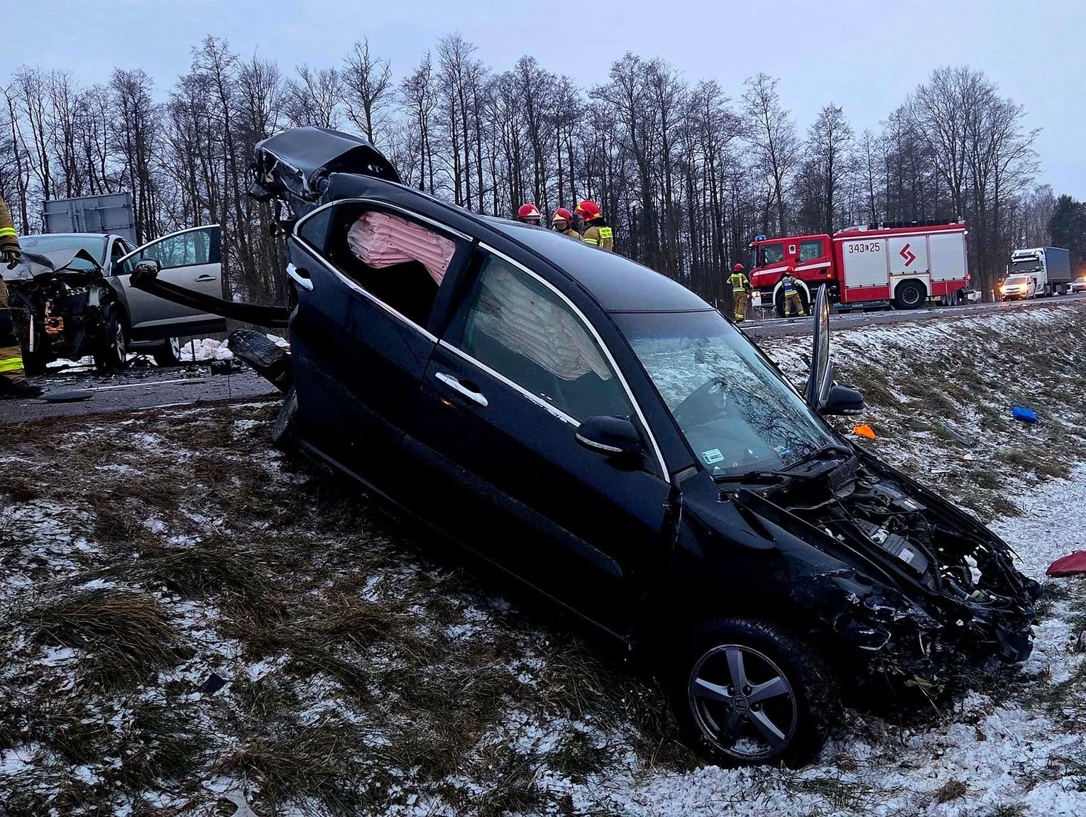 Cztery osoby ranne w wypadku na DK2 w Wysokiem [ZDJĘCIA]