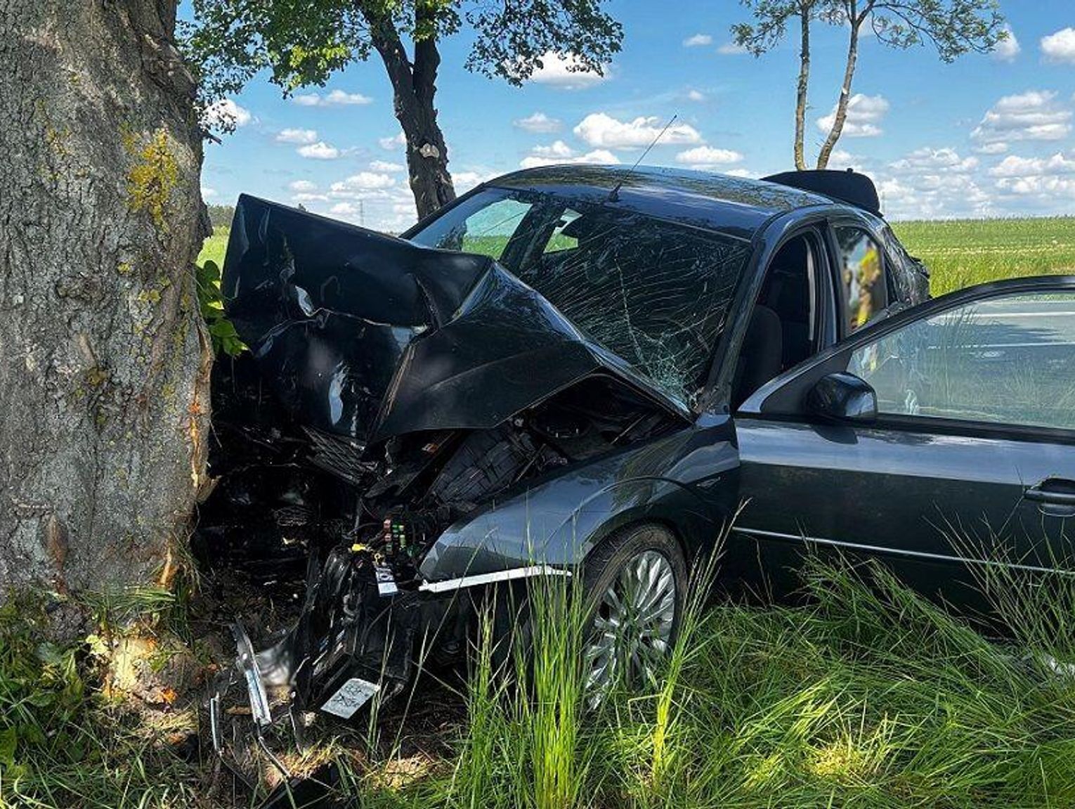 Gm. Janów Podlaski: Nastolatek z impetem wjechał w drzewo