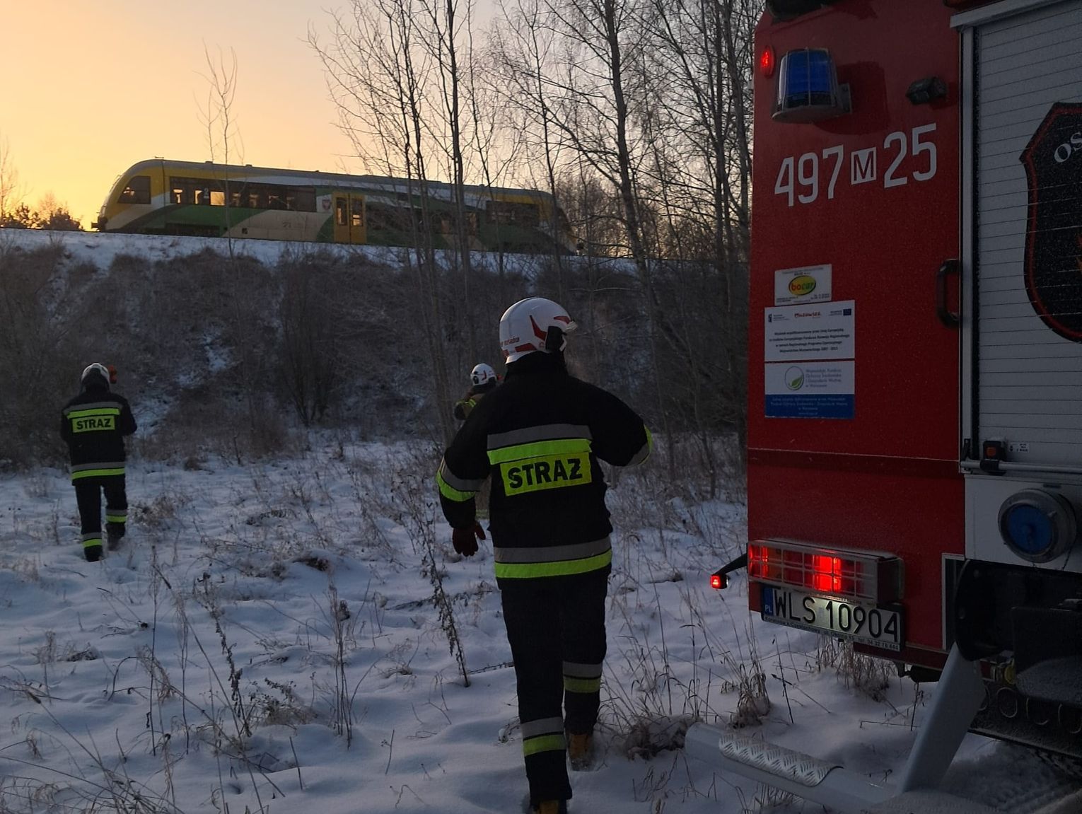 Gm. Platerów. Pociąg stanął w szczerym polu. Potrzebna była ewakuacja