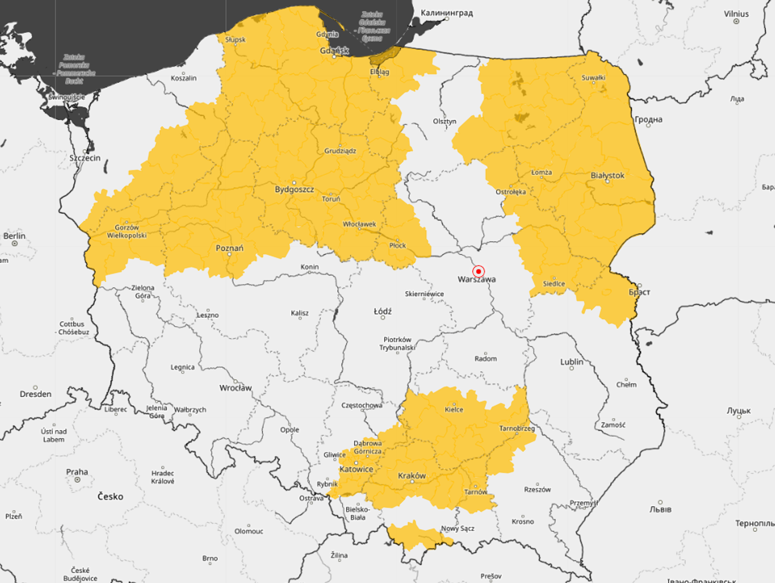 IMGW ostrzega przed gęstą mgłą [MAPKA]