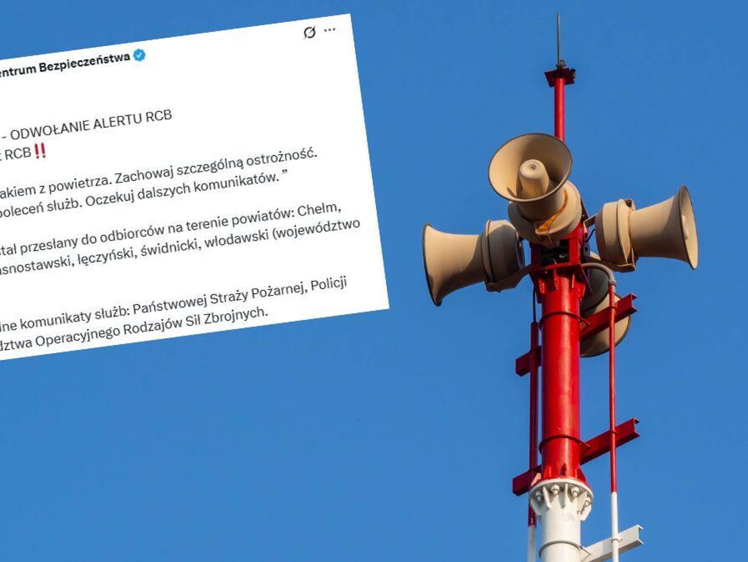 Lubelskie. Syreny zawyły naprawdę pierwszy raz od lat