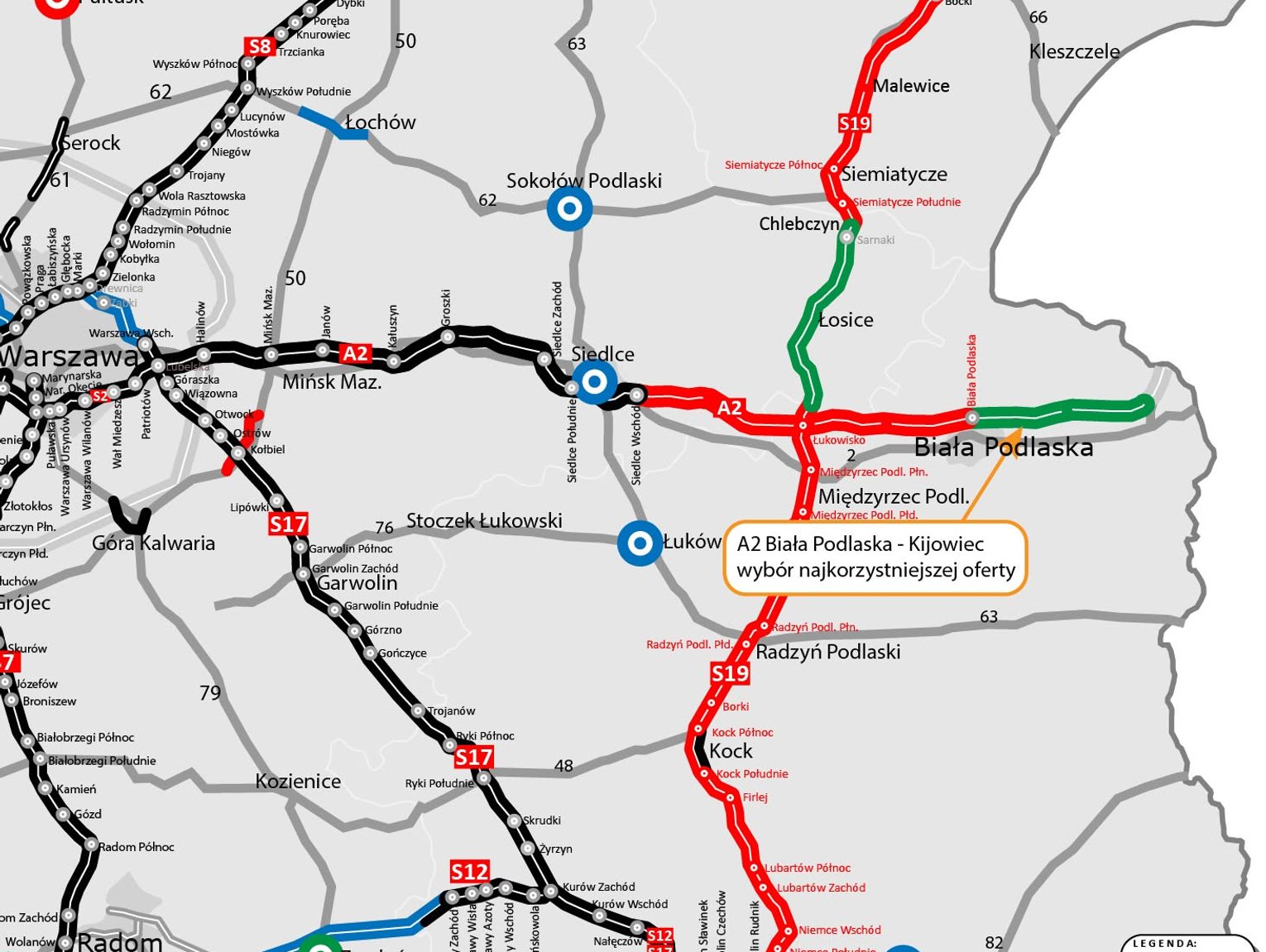 Jest decyzja w sprawie odcinka A2 między Białą Podlaską a Kijowcem