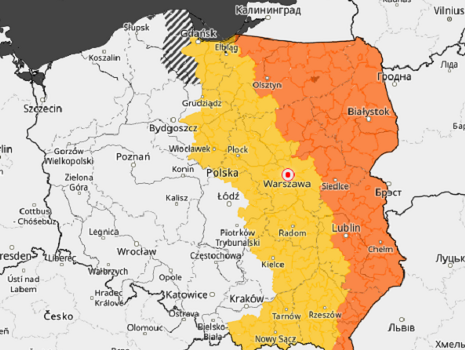 Noc może być niespokojna. IMGW ostrzega