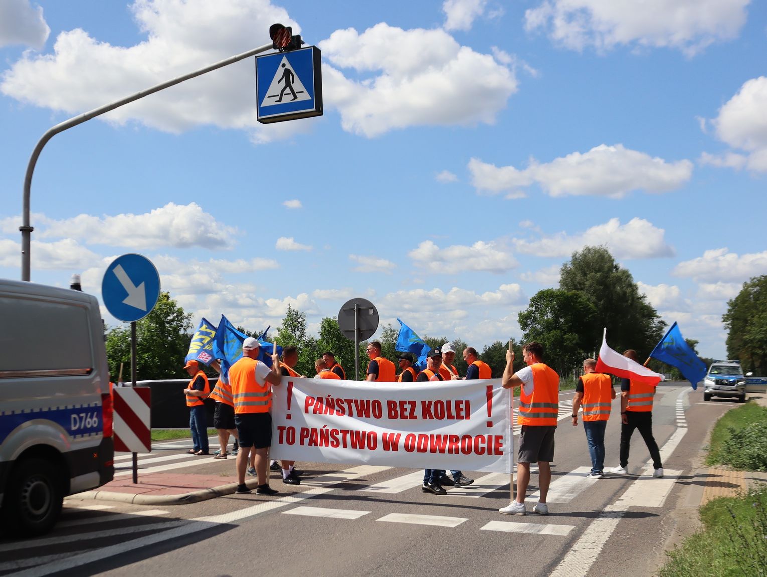 Protest w Styrzyńcu. Kolejarze mówią „nie” uprzywilejowaniu ciężarówek [WIDEO, ZDJĘCIA]