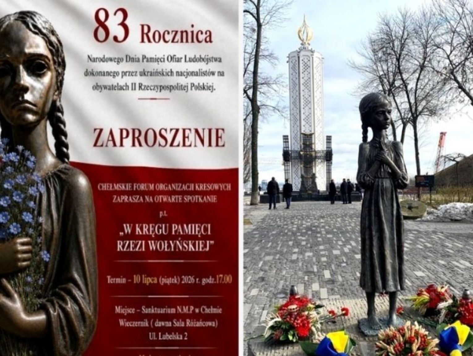 Przerobili symbol Hołodomoru na plakat o Wołyniu