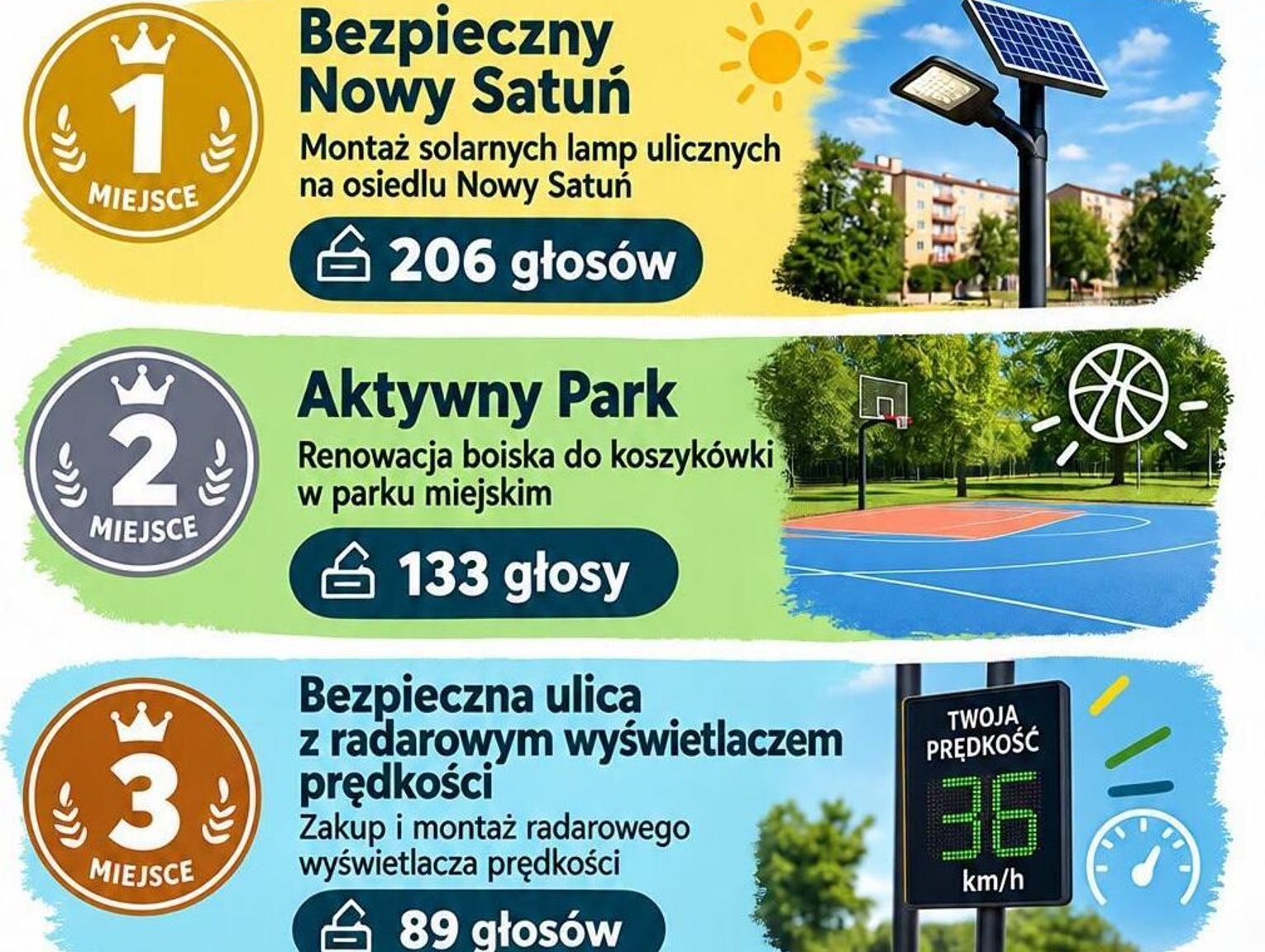 Radzynianie wybrali. Najwięcej głosów na uliczne lampy