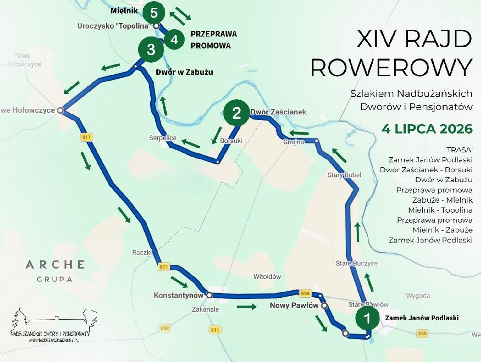 Trwają zapisy na XIV Rajd Rowerowy Szlakiem Nadbużańskich Dworów i Pensjonatów