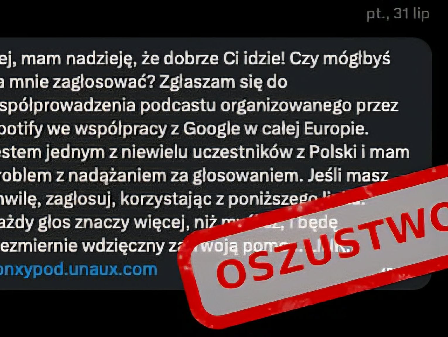 Znajomy z Białej Podlaskiej prosi o głos? Uważaj!