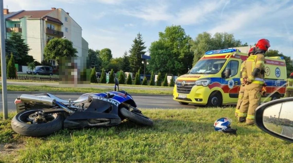 34-letniego motocyklistę zabrał śmigłowiec ratunkowy