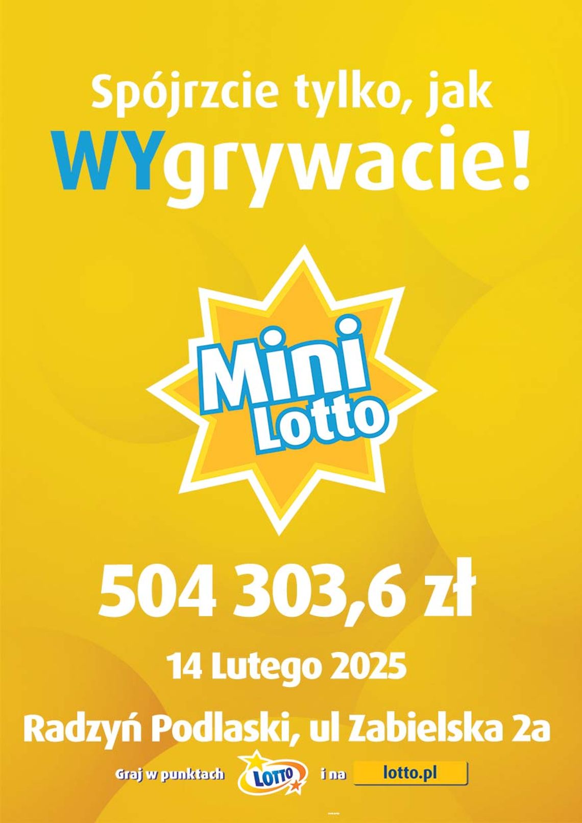 504 303,60 zł – taka wygrana padła w piątkowym losowaniu Mini Lotto!