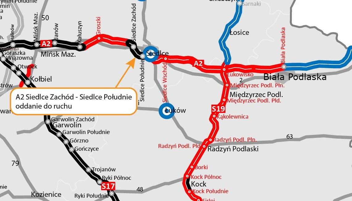 A2 na odcinku Swory - Biała Podlaska na ukończeniu