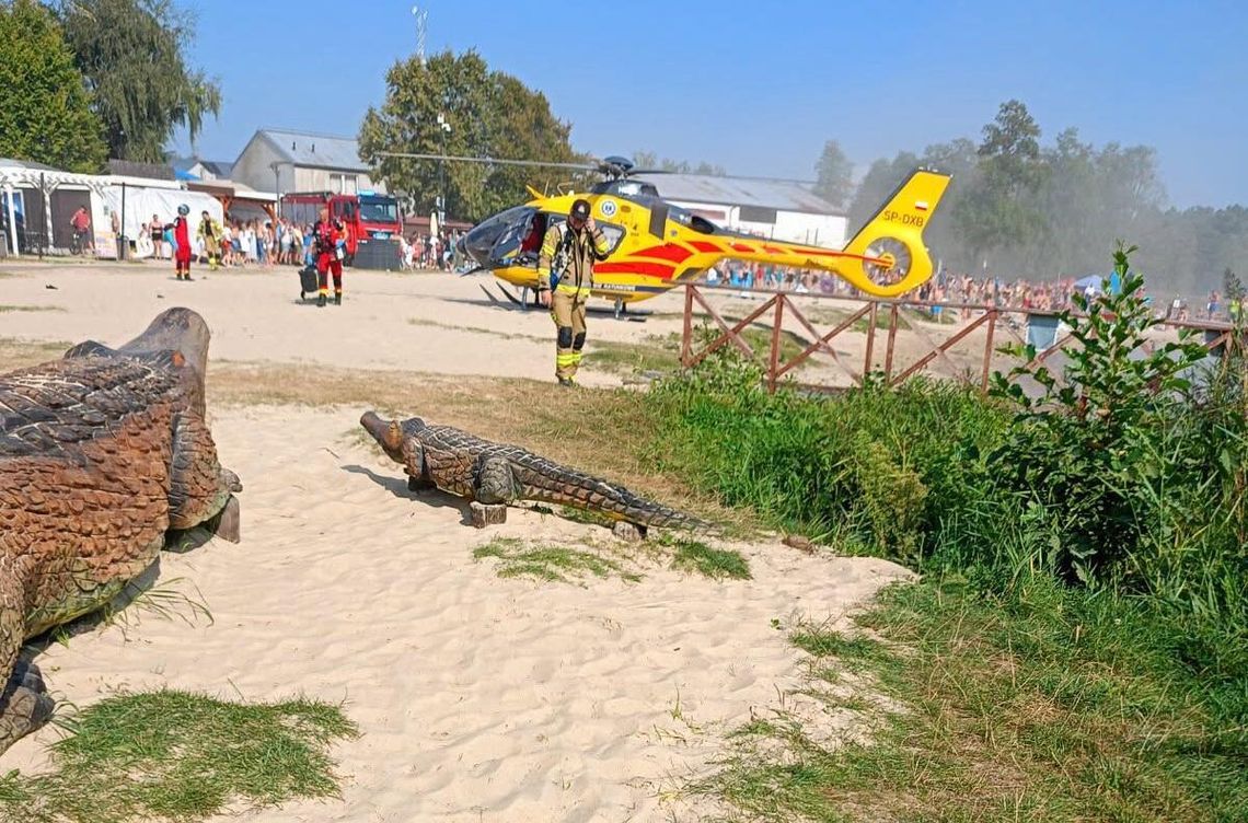 Akcja ratunkowa nad Jeziorem Białym! Mężczyzna spadł z materaca i zniknął pod wodą [FILM]