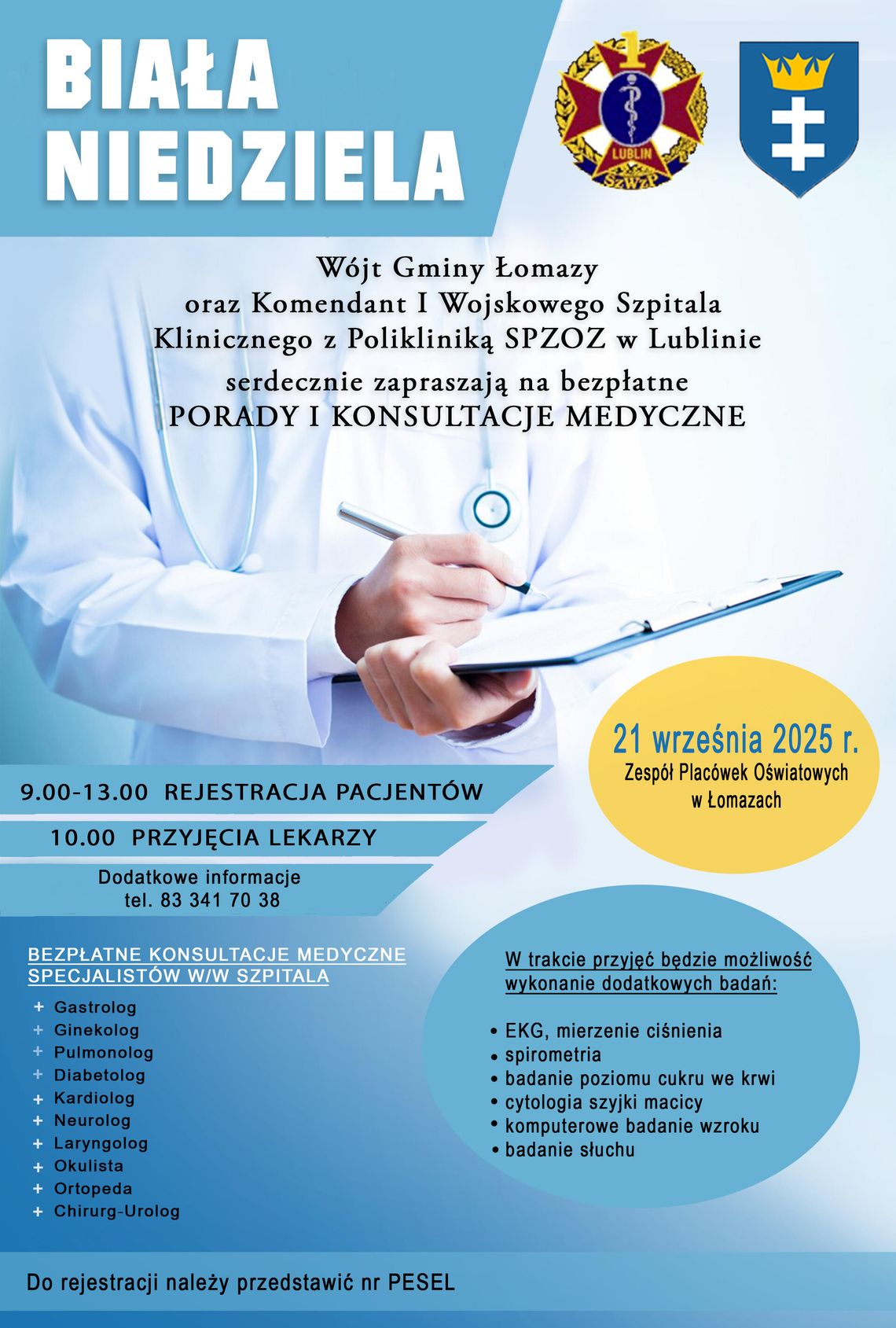 Biała Niedziela w Łomazach – bezpłatne porady i badania