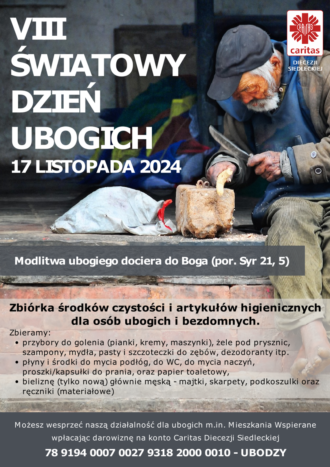 Biała Podlaska. VIII Światowy Dzień Ubogich. Będzie zbiórka darów