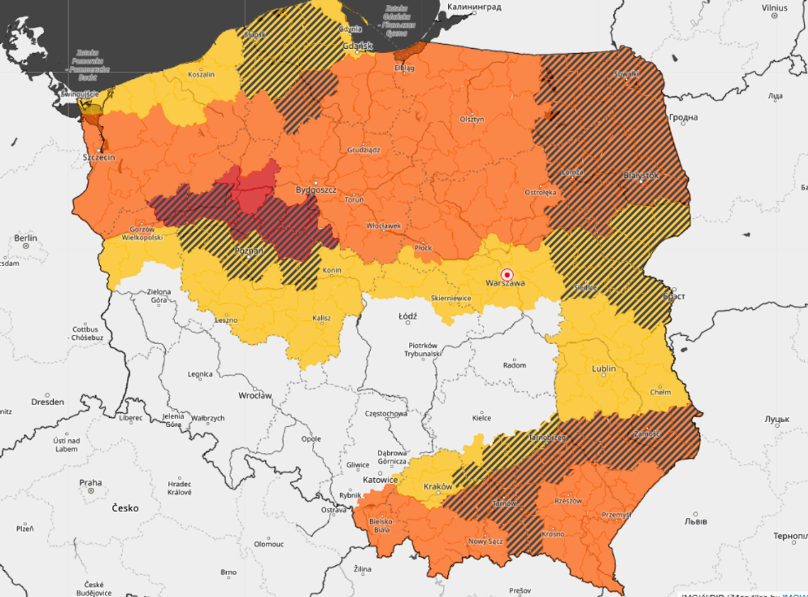 Burze, wiatr i grad. IMGW wydał ostrzeżenie