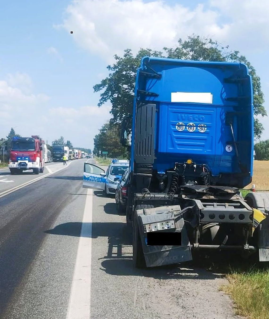 DK-2 w Zalesiu zablokowana po groźnym zdarzeniu