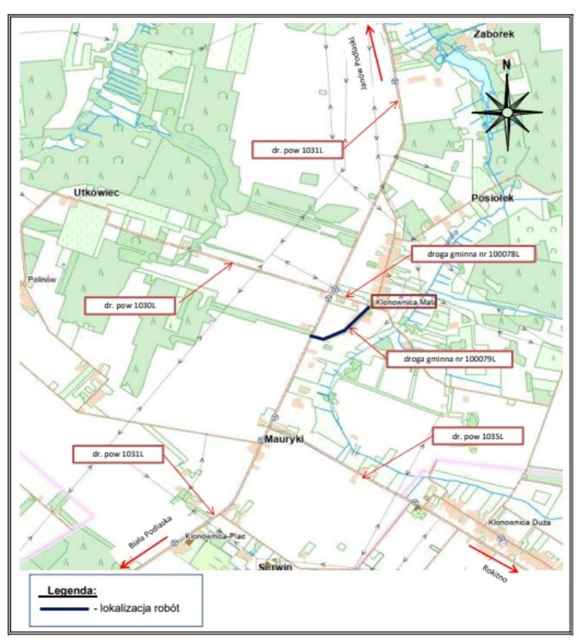 Gmina Janów Podlaski. Droga w Klonownicy Małej będzie zamknięta mapa