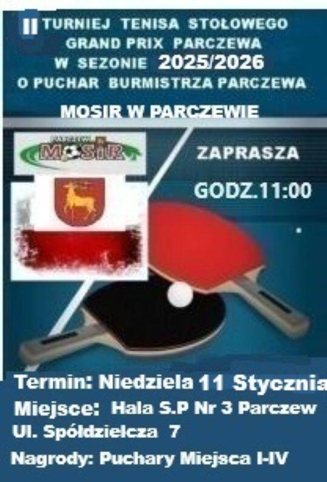 II Turnieju Tenisa Stołowego o Grand Prix Parczewa