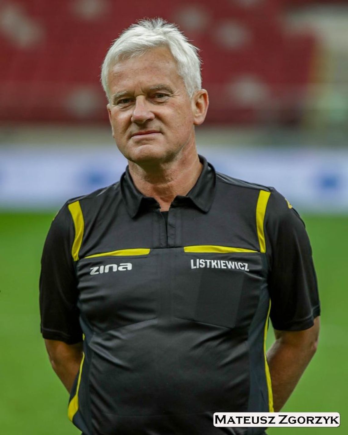 Janów Podlaski. Michał Listkiewicz udzieli wywiadu wójtowi Janów Podlaski. Michał Listkiewicz udzieli wywiadu wójtowi