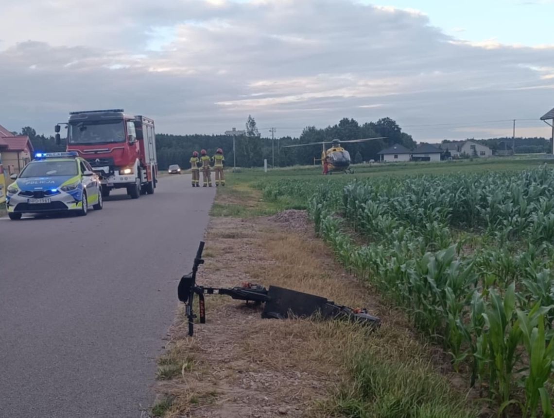 Jedna hulajnoga, dwóch nastolatków. Dramat w Sobiskach