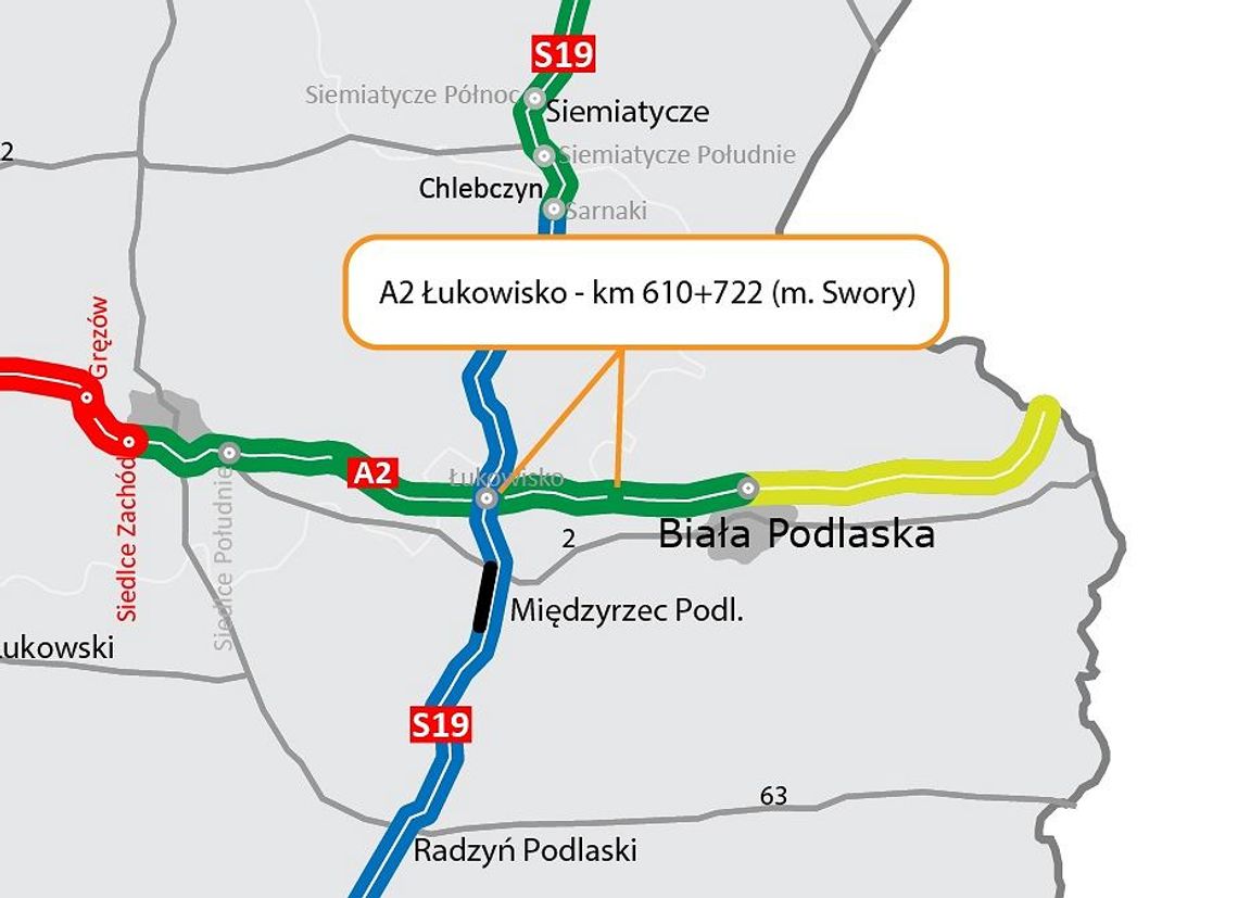 Zakończył się proces administracyjny dla autostrady A2 na odcinku Siedlce – Biała Podlaska
