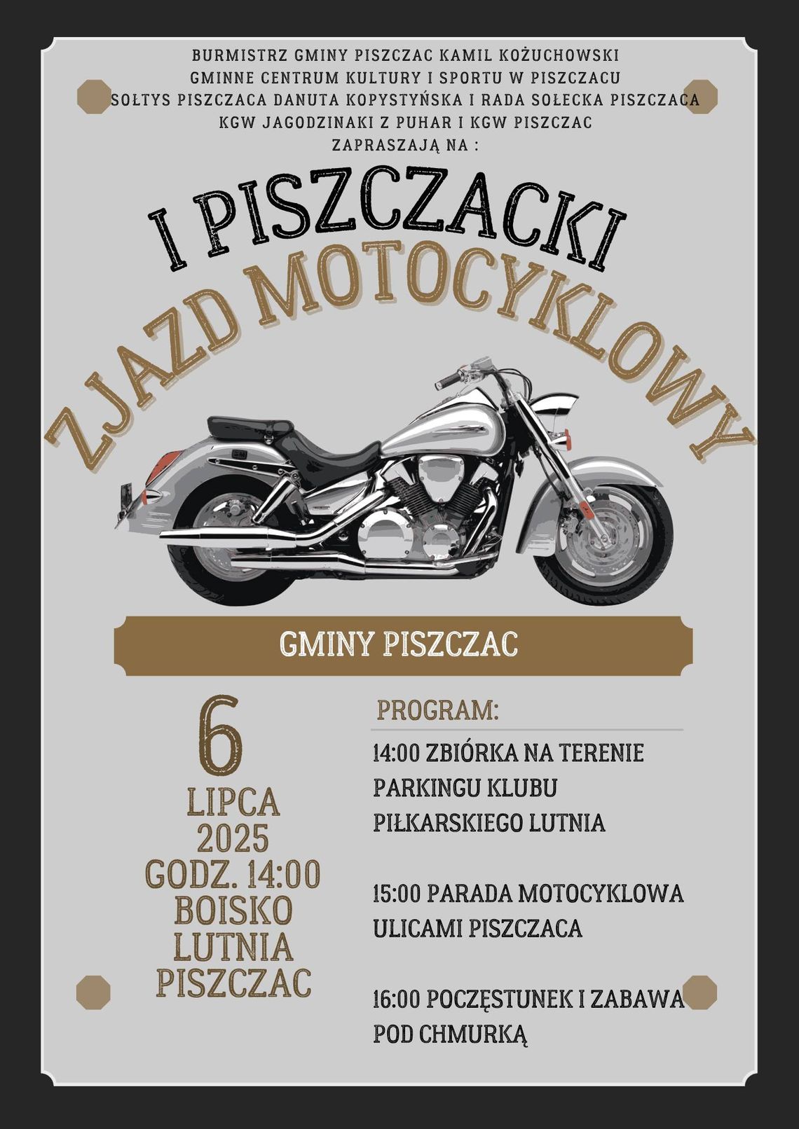 Już w niedzielę I Piszczacki Zjazd Motocyklowy