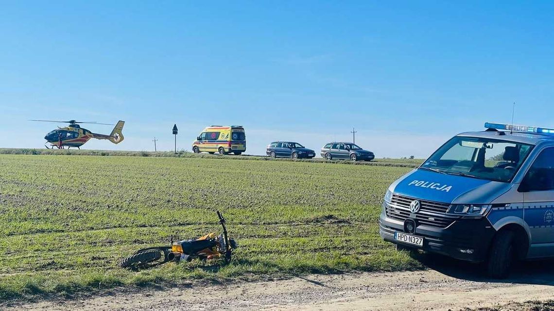 Lubelskie. Motocyklista najechał na motocyklistę. Wezwano śmigłowiec LPR