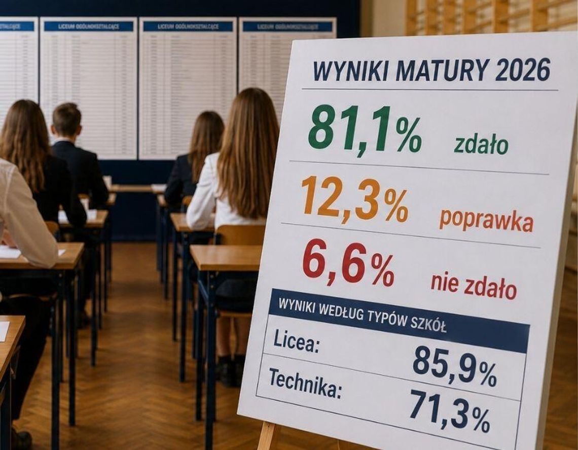 Maturę 2026 zdało czterech na pięciu absolwentów Maturę 2026 zdało czterech na pięciu absolwentów